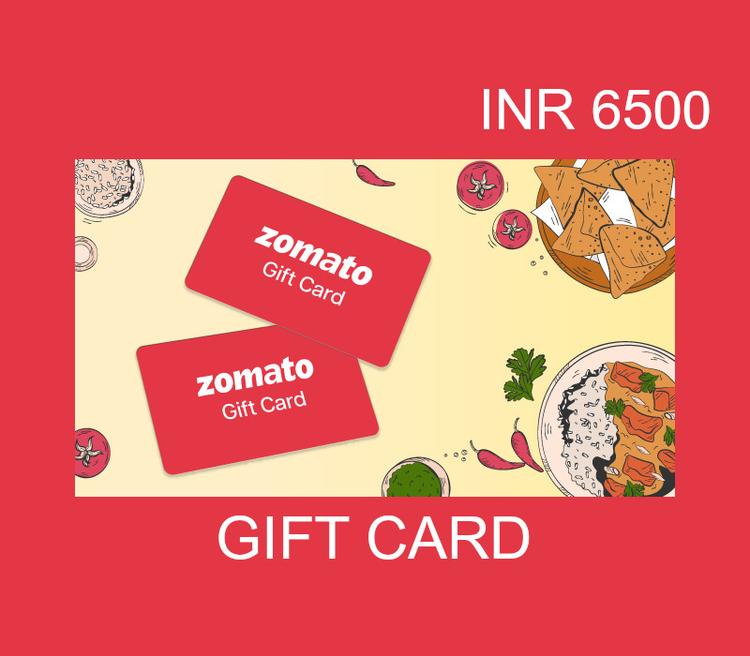Zomato INR 6500 هدية بطاقة IN