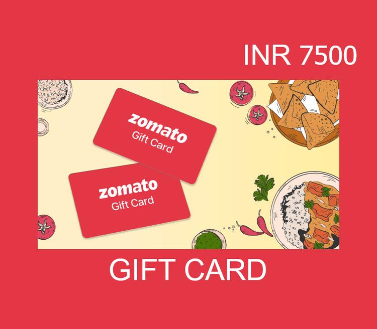 Zomato INR 7500 هدية بطاقة IN