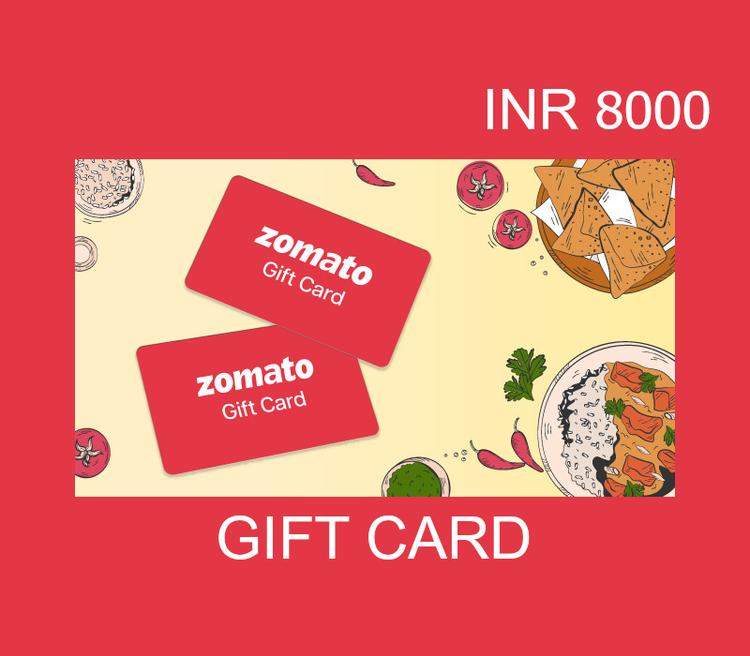 Zomato INR 8000 هدية بطاقة IN