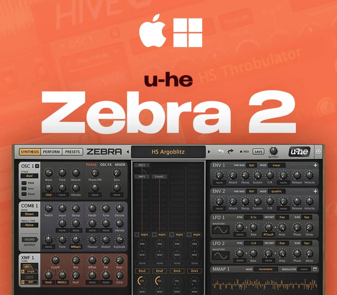 U-He Zebra 2 بي سي/ماك ابل مفتاح