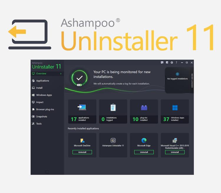 Ashampoo UnInstaller 11 Activation مفتاح (2 اجهزة كمبيوتر مكتبي)