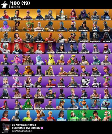 [PC] 100 skins | OG STW | Prodigy | John Wick | Rogue Agent | Sentinel | Valor | Raven | The Visitor | The Ice King | Kymera | Luxe | Rex | Ragnarok | 500 VB