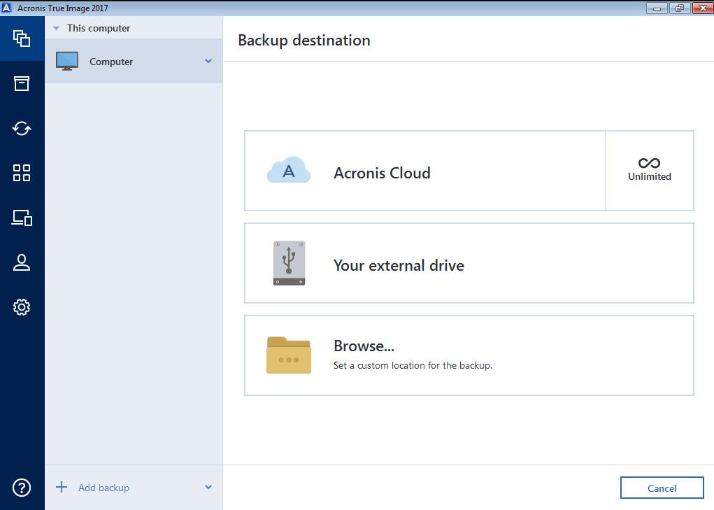 Screen Shot image 1 Acronis True Image 2017 مفتاح (مدى الحياة / 1 جهاز)