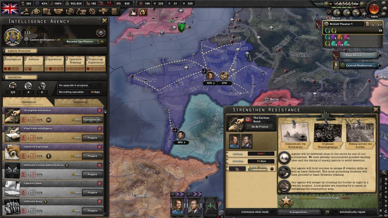Screen Shot image 2 Hearts Of Iron IV - La RéSistance DLC اوروبي ستيم كود رقمي