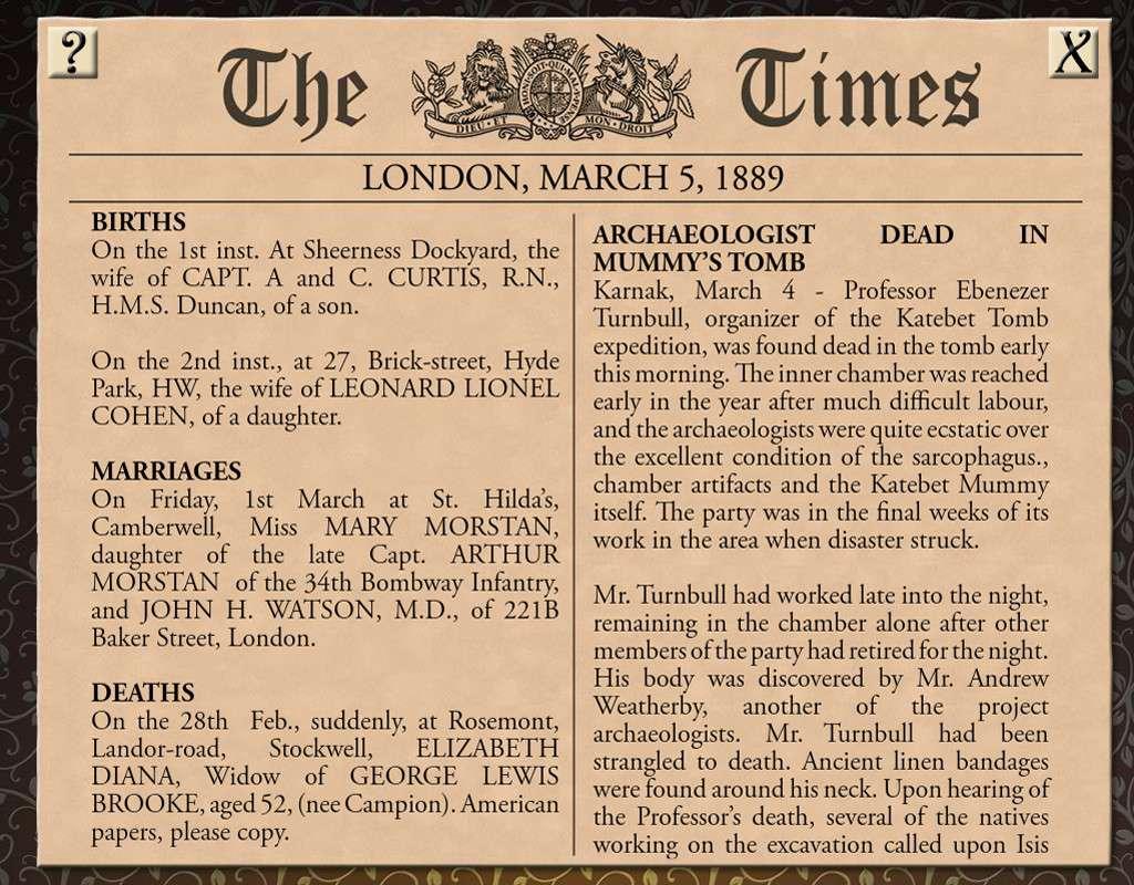 Screen Shot image 3 Sherlock Holmes Consulting Detective: The Case Of The Mummy'S Curse ستيم كود رقمي