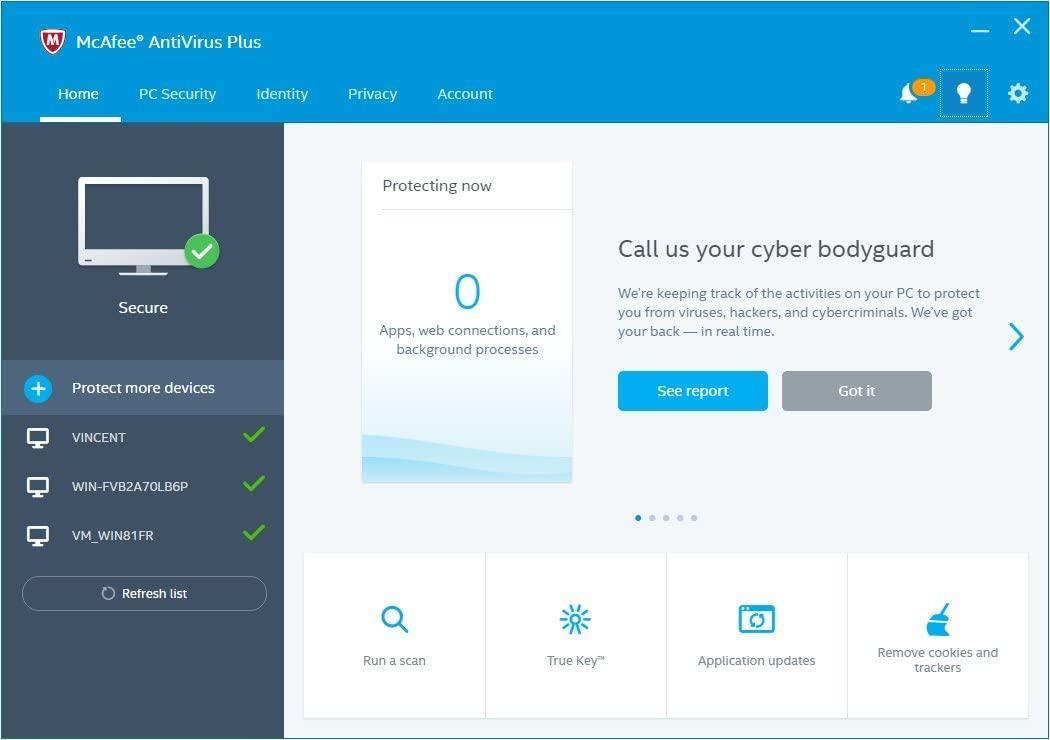 Screen Shot image 1 McAfee AntiVirus بلس مفتاح (1 سنه / 10 اجهزة)