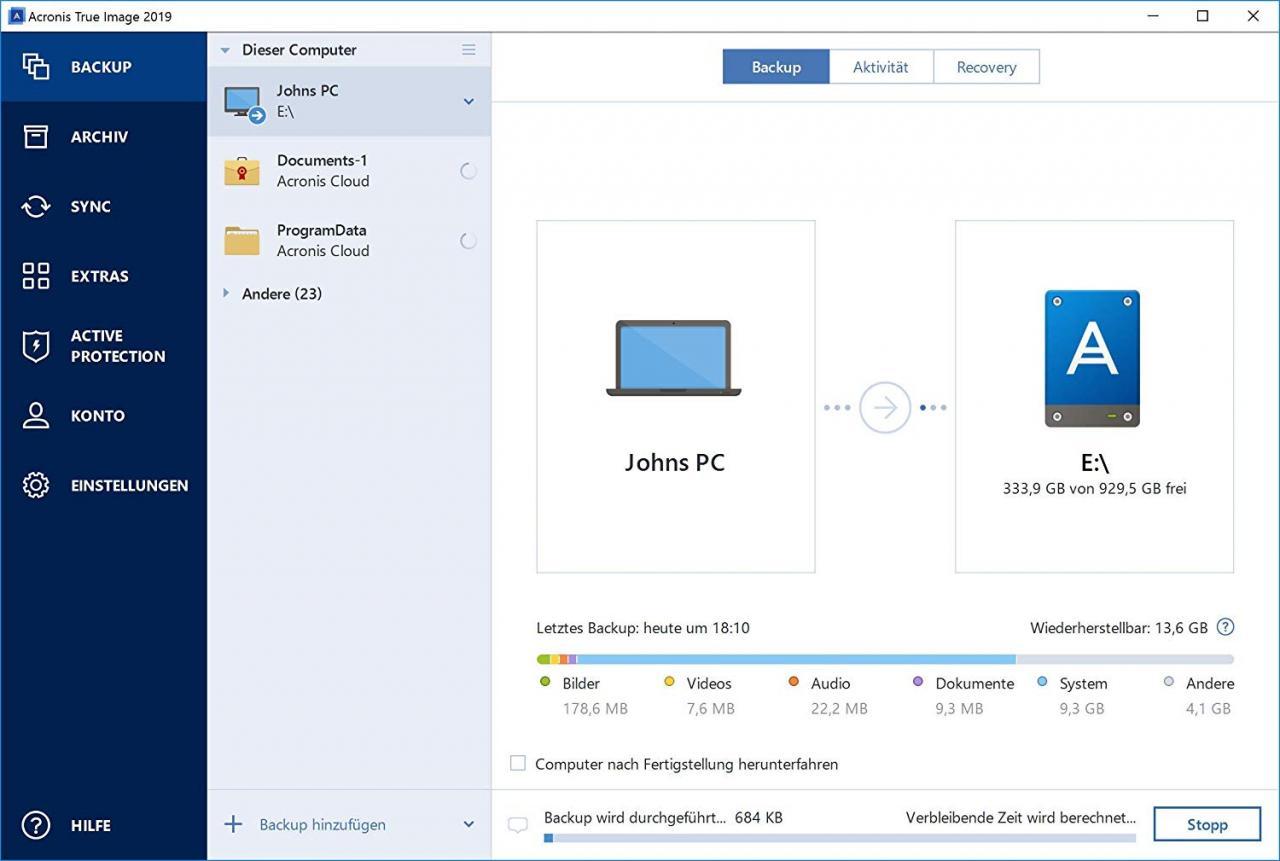 Screen Shot image 0 Acronis True Image 2020 مفتاح (مدى الحياة / 1 جهاز)