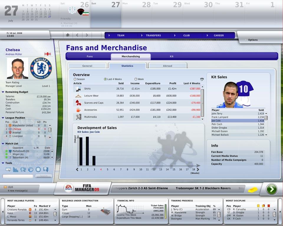 Screen Shot image 2 FIFA Manager 09 EA App كود رقمي