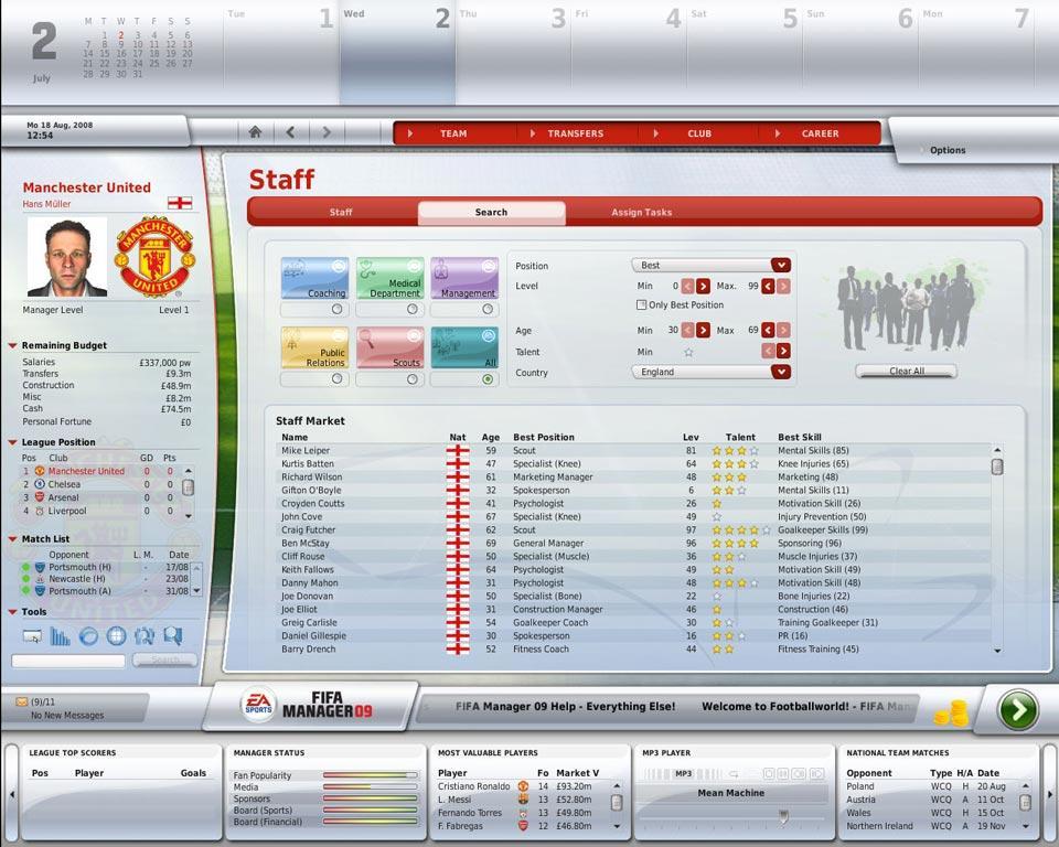 Screen Shot image 3 FIFA Manager 09 EA App كود رقمي