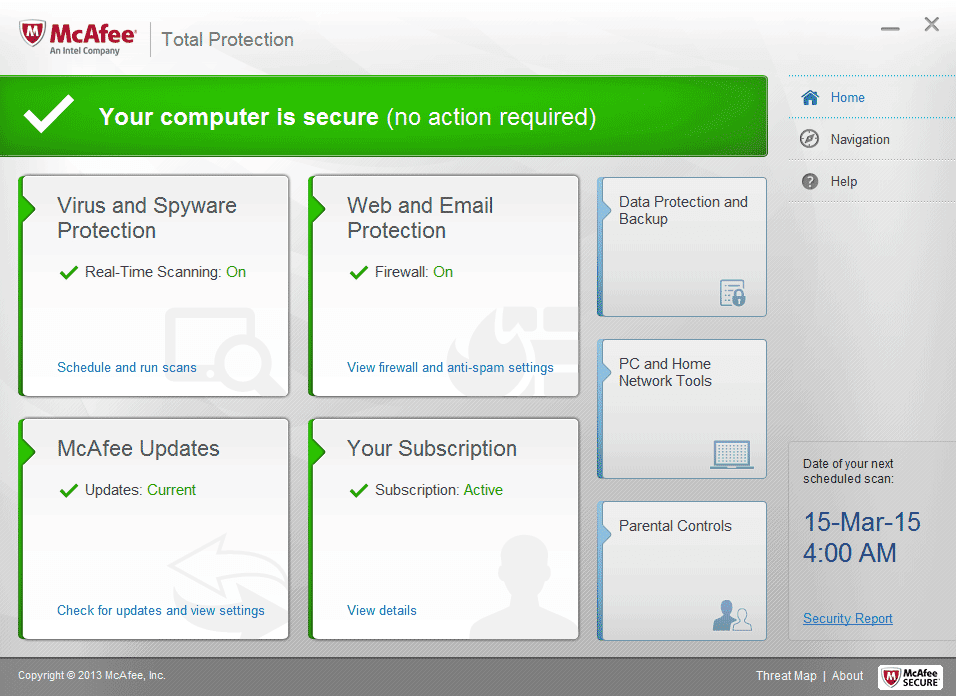 Screen Shot image 1 McAfee Total Protection 2020 (3 سنوات / 1 بي سي)