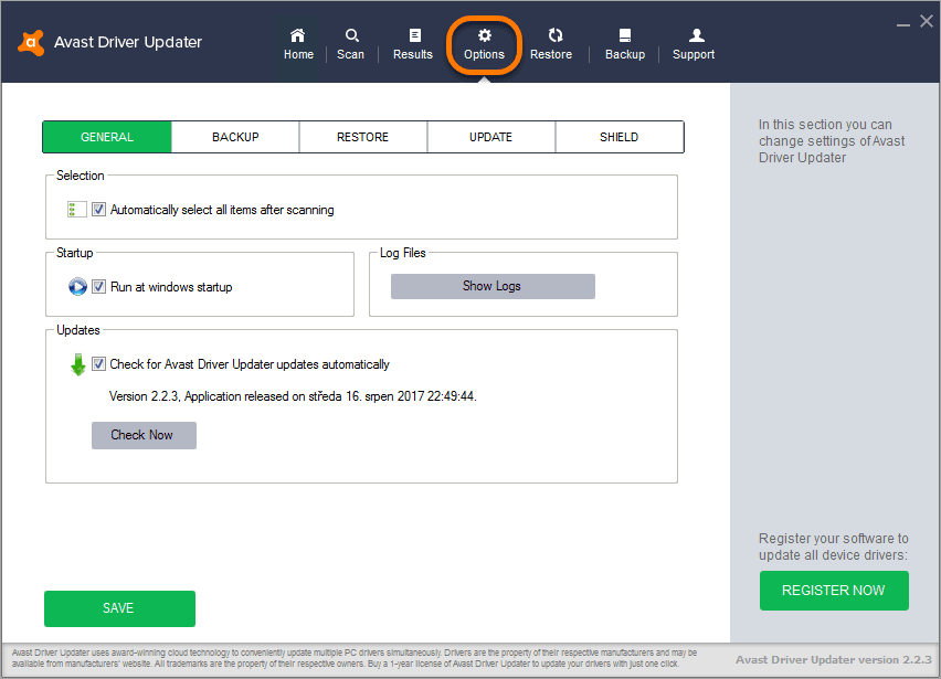 Screen Shot image 1 AVAST Driver Updater مفتاح (1 سنه / 3 اجهزة كمبيوتر مكتبي)