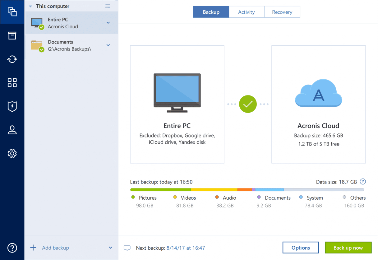 Screen Shot image 2 Acronis True Image 2020 مفتاح (مدى الحياة / 1 جهاز)