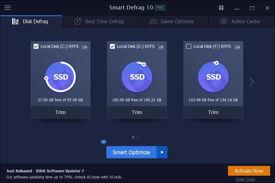 IObit Smart Defrag 10 Pro مفتاح (1 سنه / 1 بي سي)
