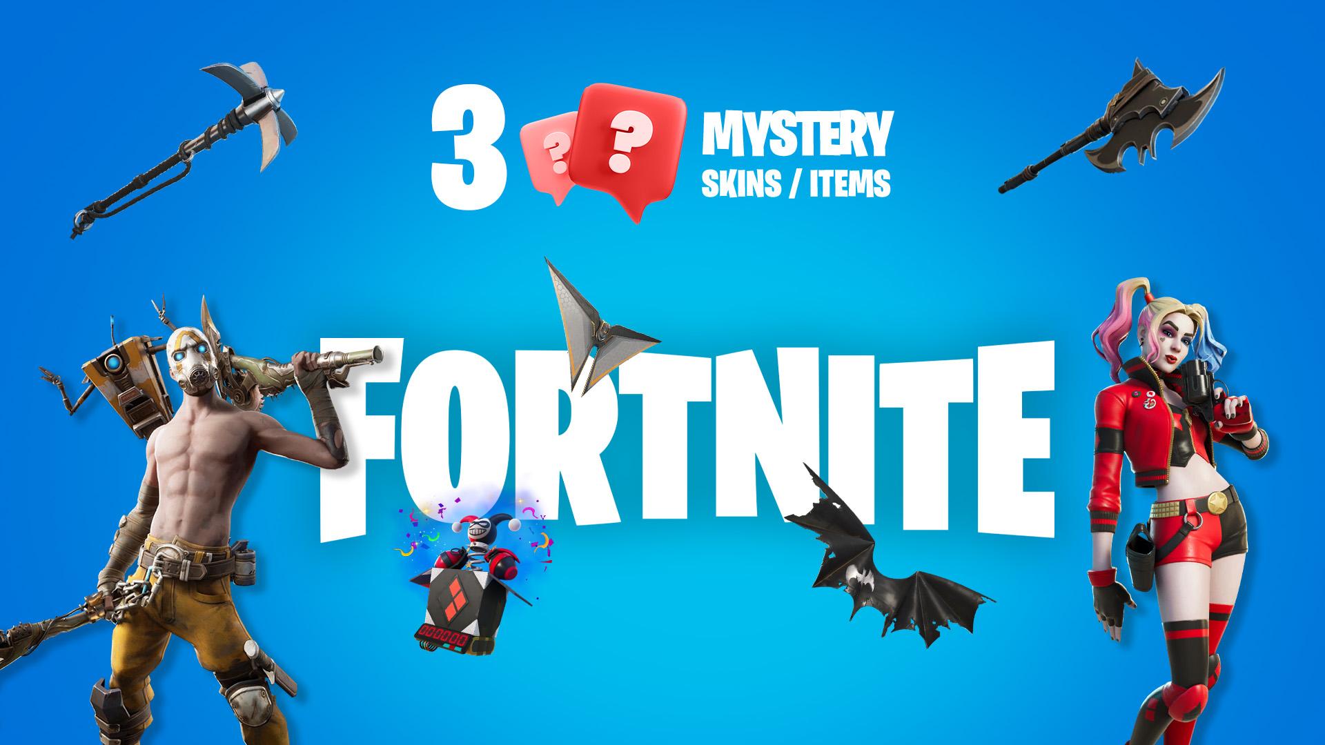 3 Mystery Fortnite Skins / Items بي سي ايبك قيمز كود رقمي