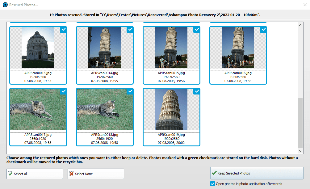 Screen Shot image 3 Ashampoo Photo Recovery 2 Activation مفتاح (مدى الحياة / 1 بي سي)