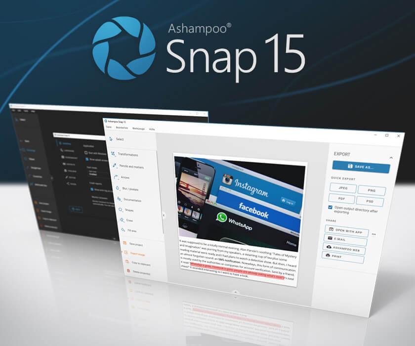 Screen Shot image 0 Ashampoo Snap 15 Activation مفتاح (مدى الحياة / 1 بي سي)