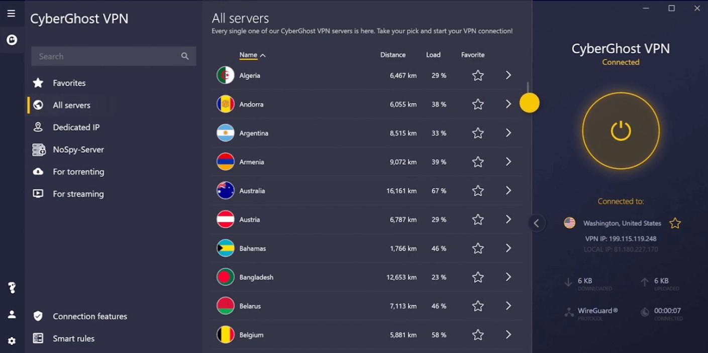 Screen Shot image 0 CyberGhost VPN اشتراك مفتاح (1 سنه / 7 اجهزة)