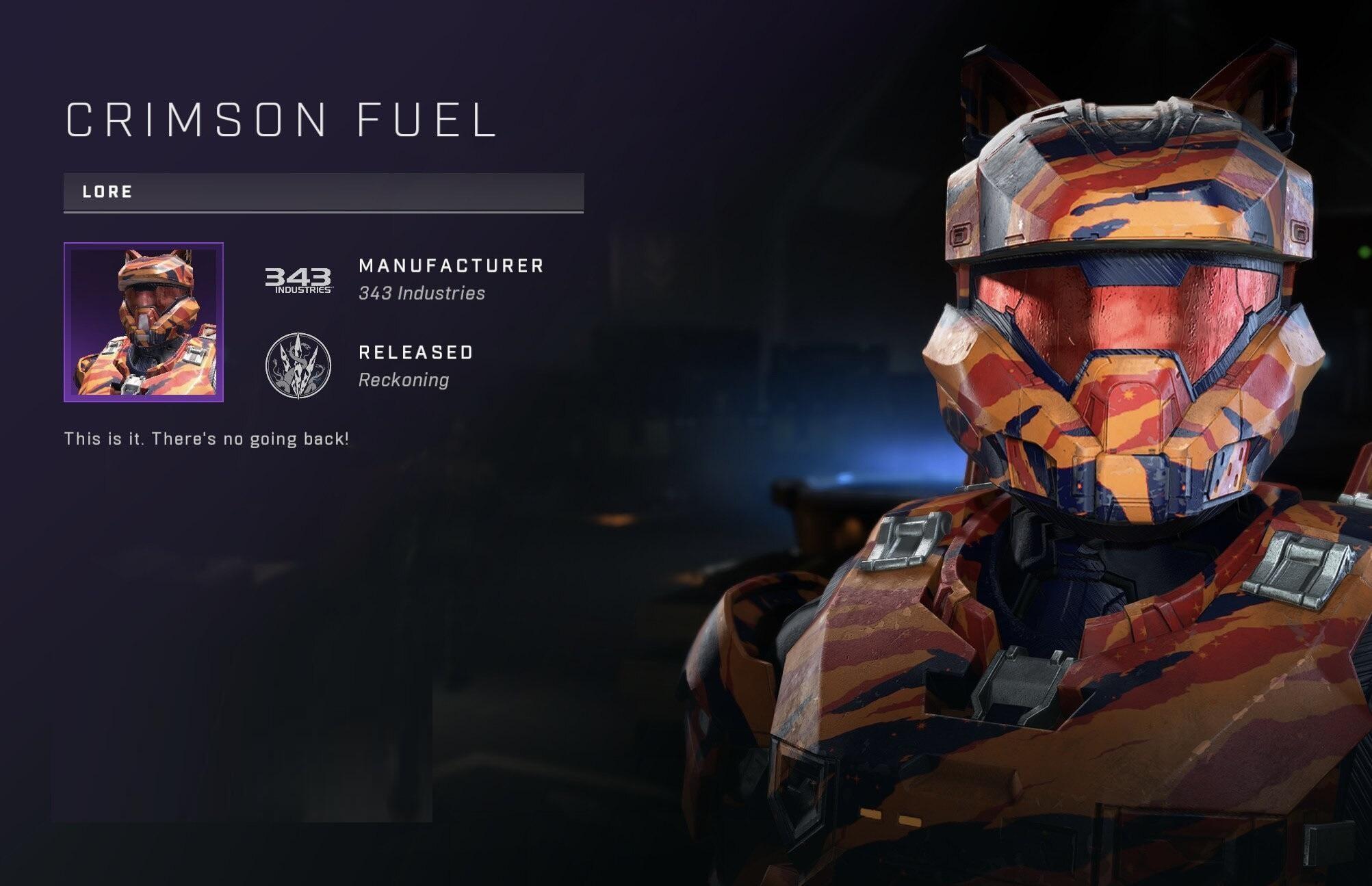 Screen Shot image 0 Halo Infinite - Pass Tense Crimson Fuel Visor DLC اكسبوكس 1 / إكس بوكس سيريس X|S / ويندوز 10 كود رقمي