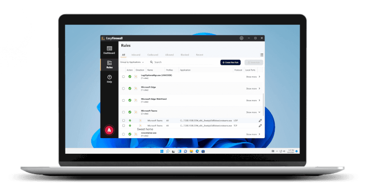 Screen Shot image 2 Abelssoft EasyFirewall كود رقمي (مدى الحياة / 1 بي سي)