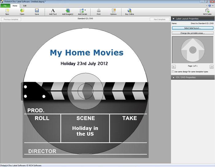 Screen Shot image 1 NCH: Disketch Disc Label مفتاح