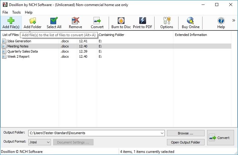 Screen Shot image 1 NCH: Doxillion Document Converter مفتاح For ماك ابل (مدى الحياة / 1 جهاز)