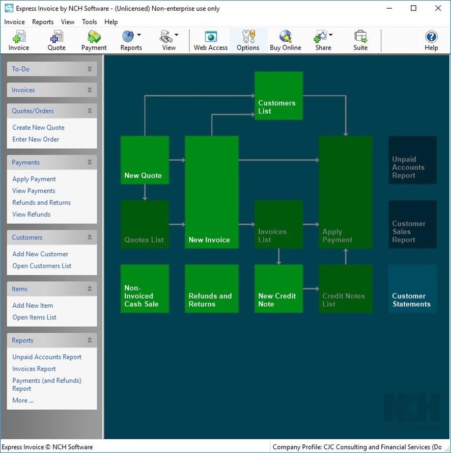 Screen Shot image 1 NCH: Express Invoice Invoicing مفتاح