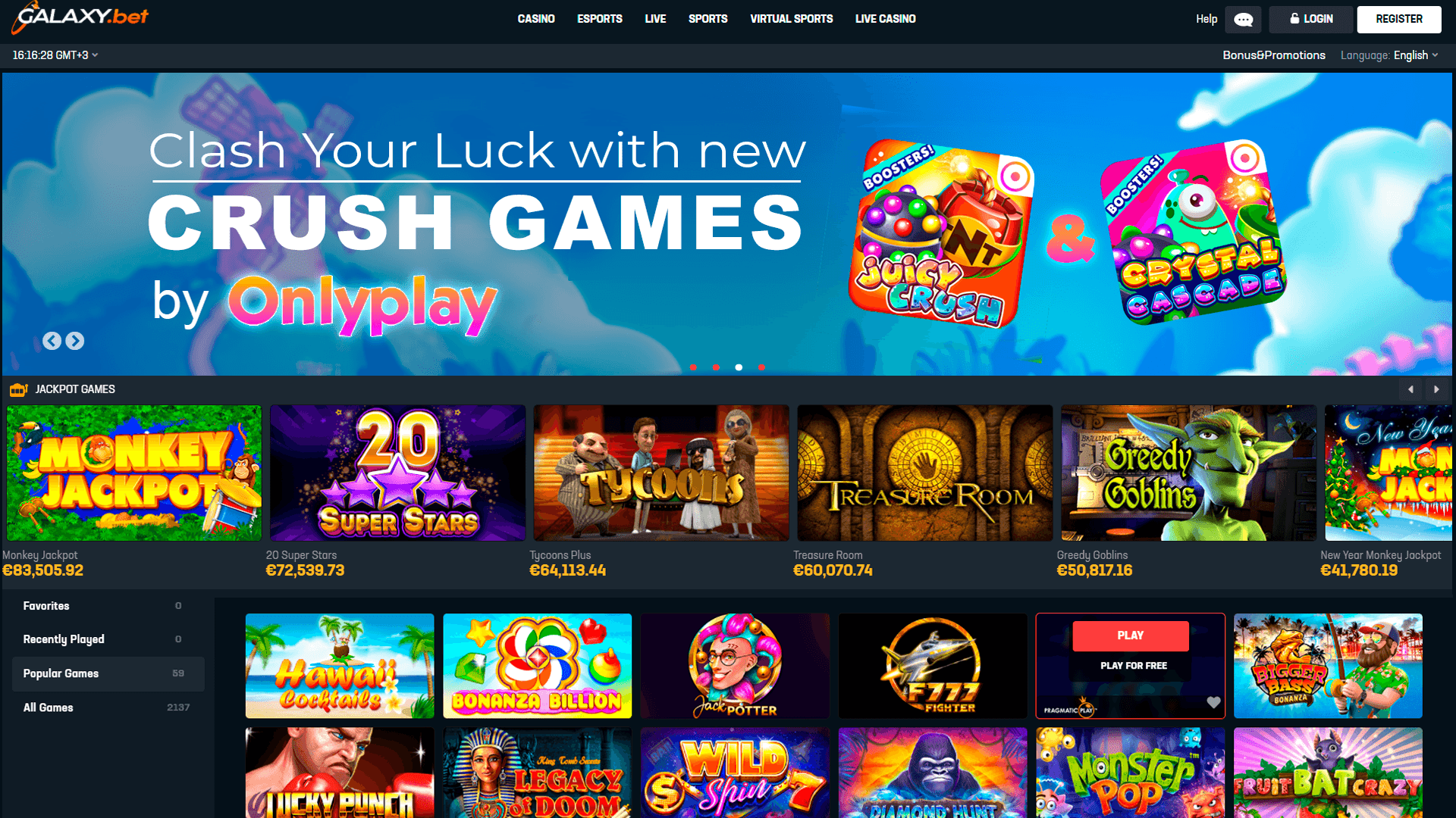 Screen Shot image 3 Galaxy.Bet €20 Voucher
