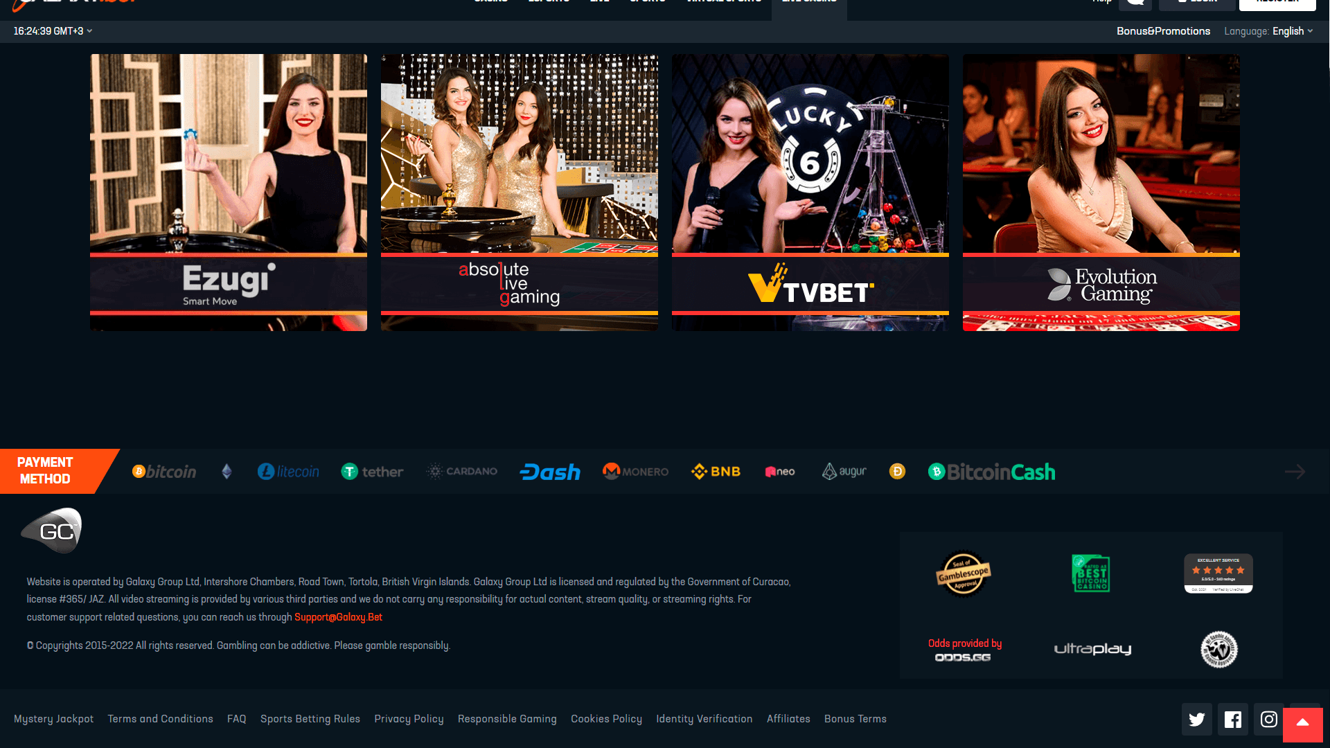Screen Shot image 4 Galaxy.Bet €20 Voucher