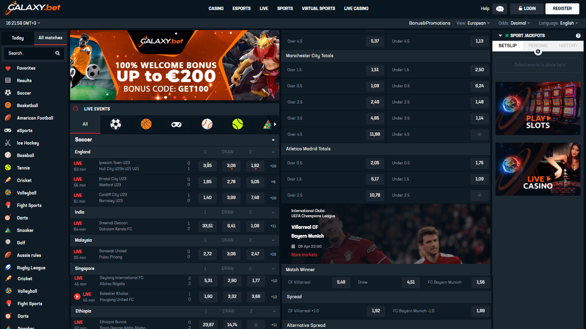 Screen Shot image 5 Galaxy.Bet €20 Voucher