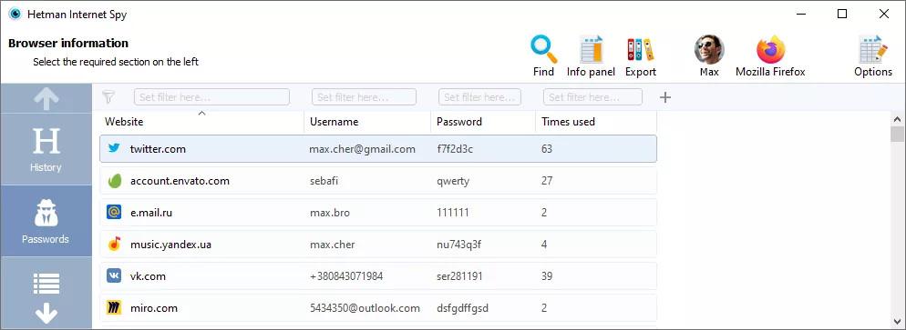Screen Shot image 4 Hetman Internet Spy كود رقمي (مدى الحياة / 1 بي سي)