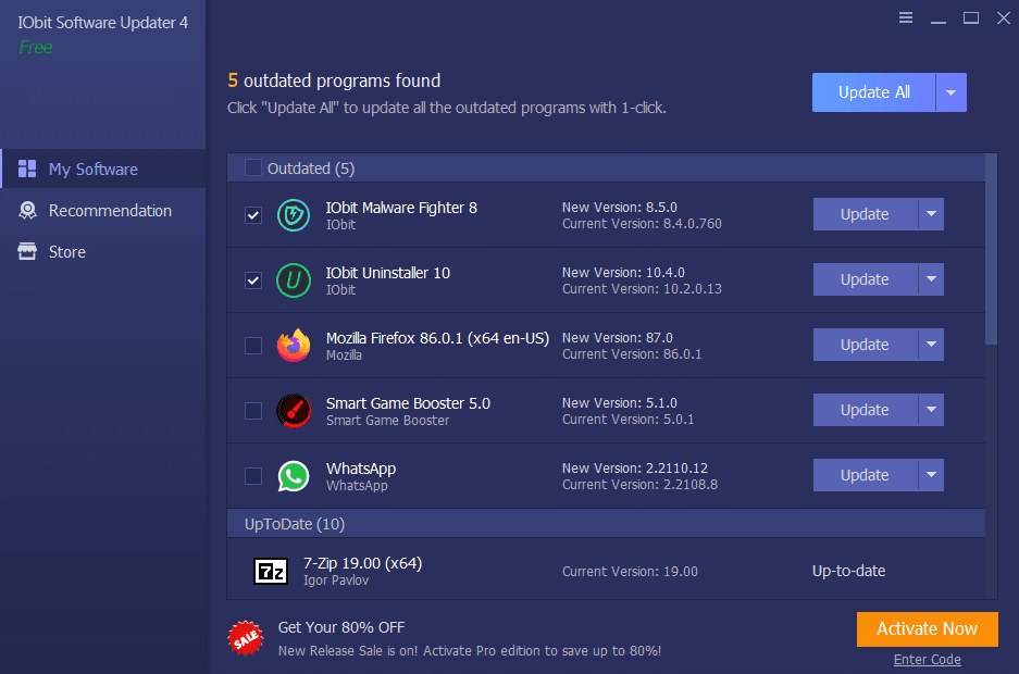 Screen Shot image 0 IObit Software Updater 4 Pro مفتاح (1 سنه / 3 اجهزة كمبيوتر مكتبي)