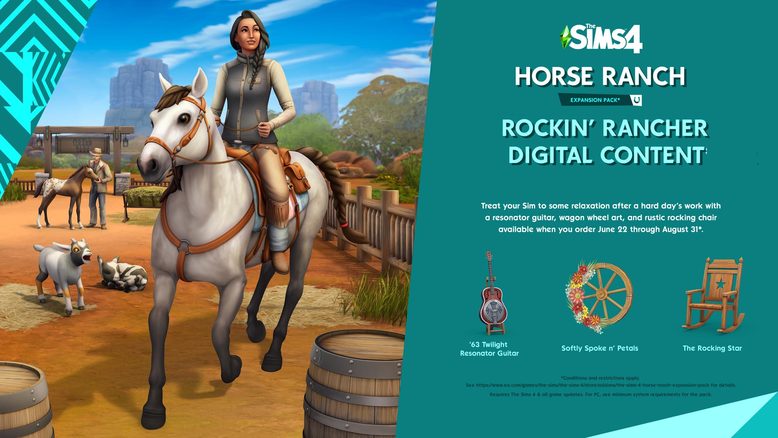 Screen Shot image 0 The Sims 4 - Horse Ranch - Rockin' Rancher DLC اوروبي EA App كود رقمي