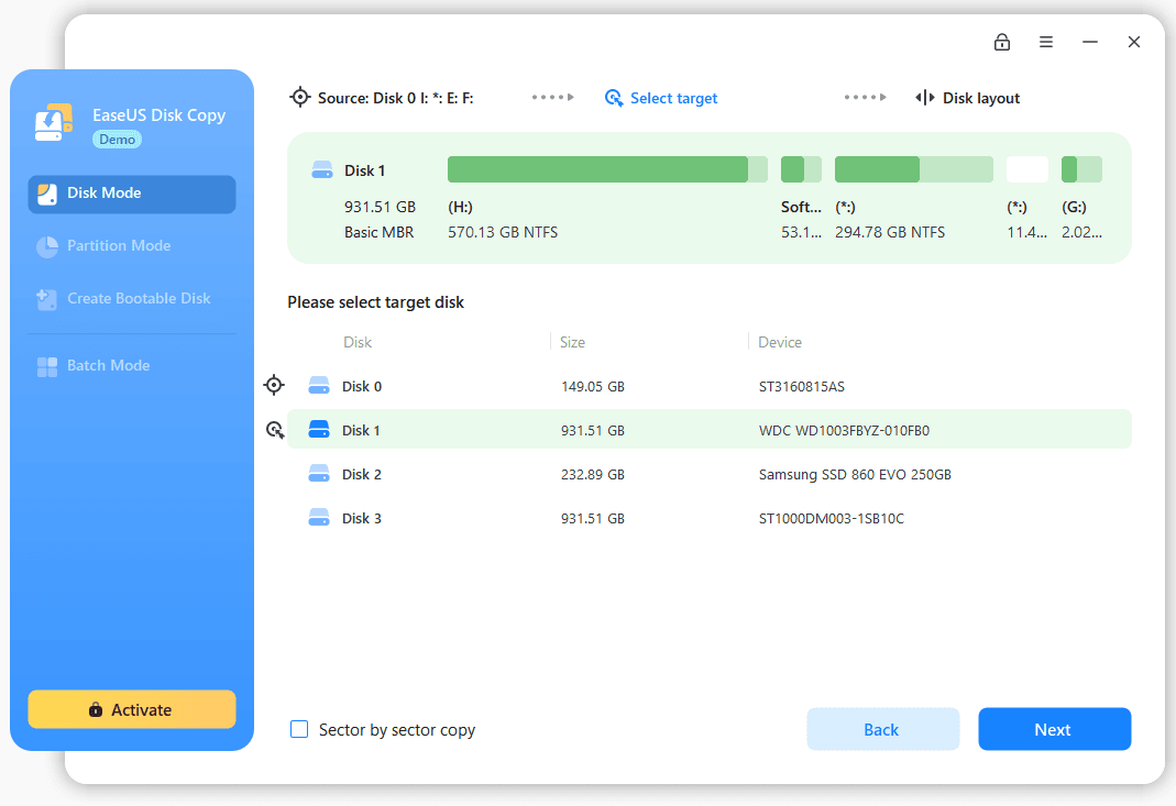 Screen Shot image 2 EaseUS Disk Copy Pro كود رقمي (1 سنه / 1 بي سي)