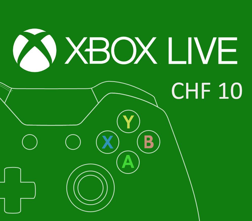 إكس بوكس Live 10 CHF Prepaid بطاقة CH