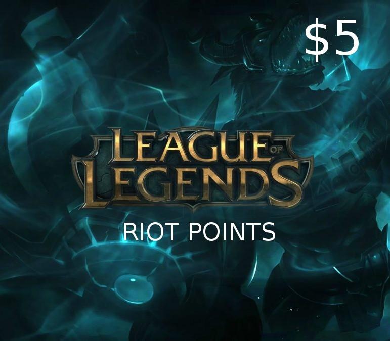 League Of Legends 5 USD Prepaid RP بطاقة امريكي