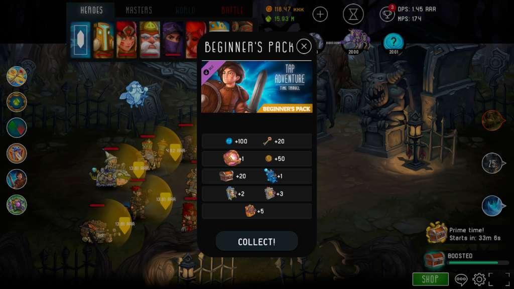 Tap Adventure: Time Travel - Beginner'S Pack ستيم كود رقمي