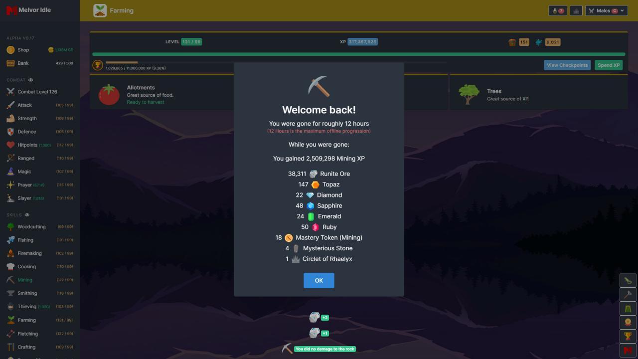 Melvor Idle بي سي ستيم حساب