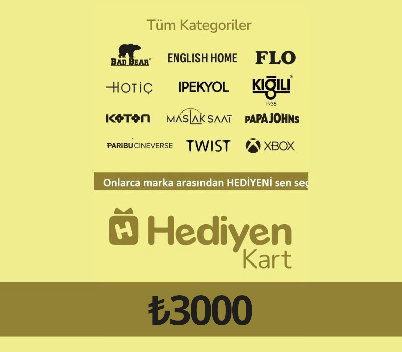 Hediyen KART - All Access TRY 3000 هدية بطاقة TR