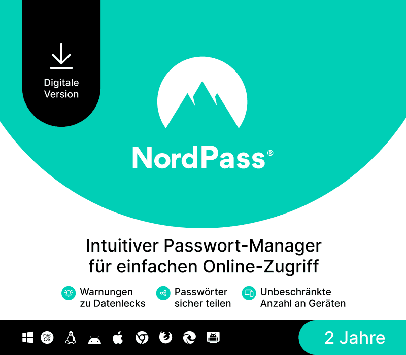 NordPass بريميوم الماني مفتاح (2 سنوات / Unlimited اجهزة)