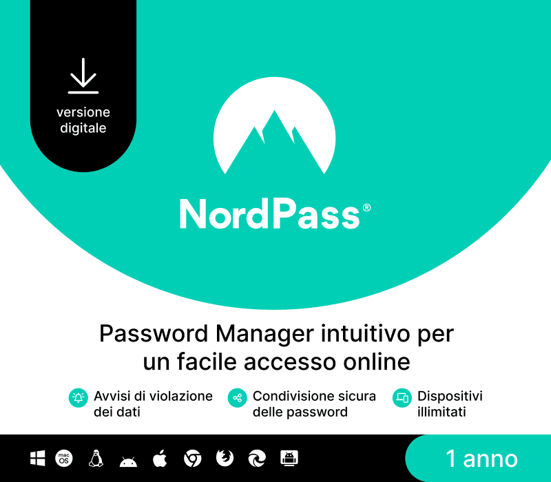NordPass بريميوم IT مفتاح (1 سنه / Unlimited اجهزة)