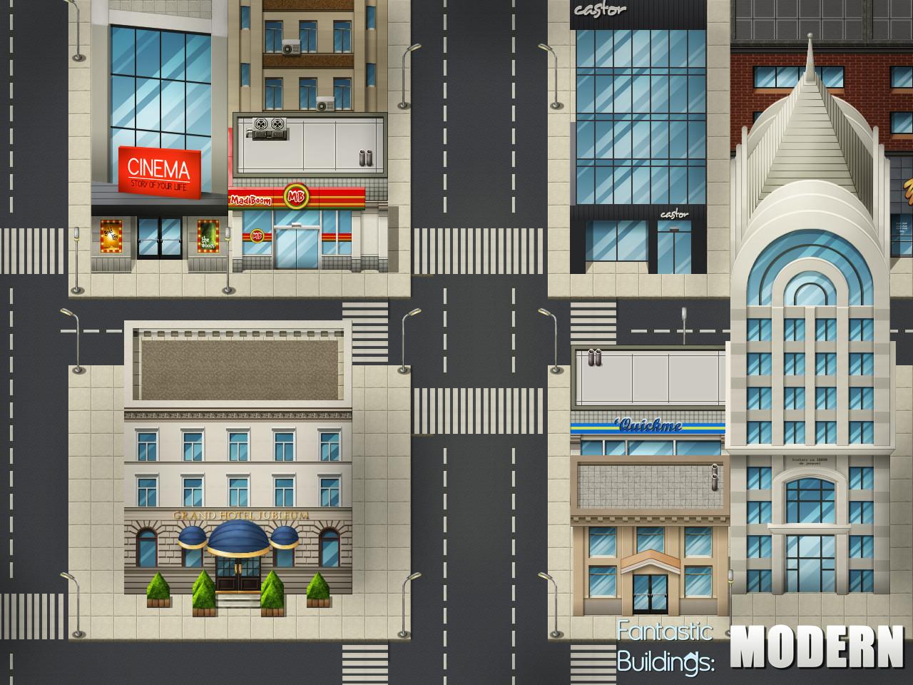 RPG Maker VX - Ace Fantastic Buildings: Modern DLC اوروبي ستيم كود رقمي