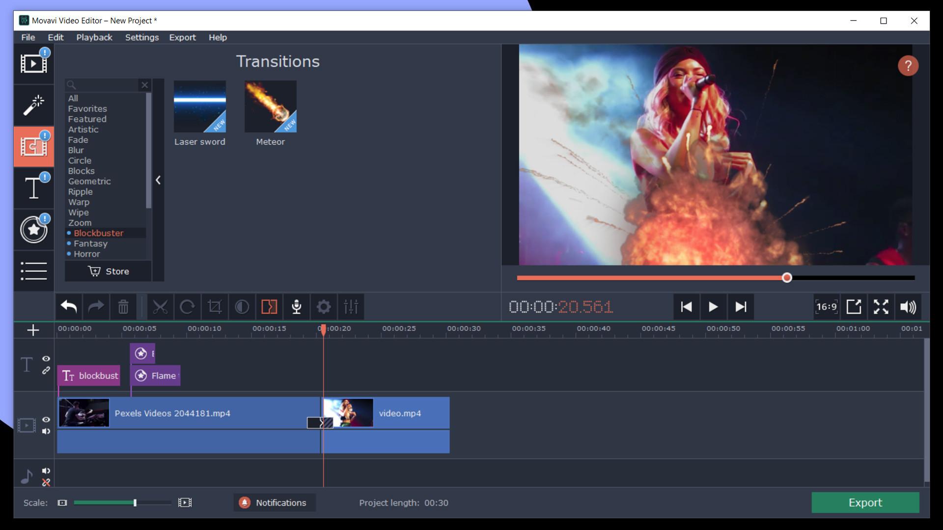 Movavi Video Editor بلس 2020 - Cinematic Set Effects DLC ستيم كود رقمي