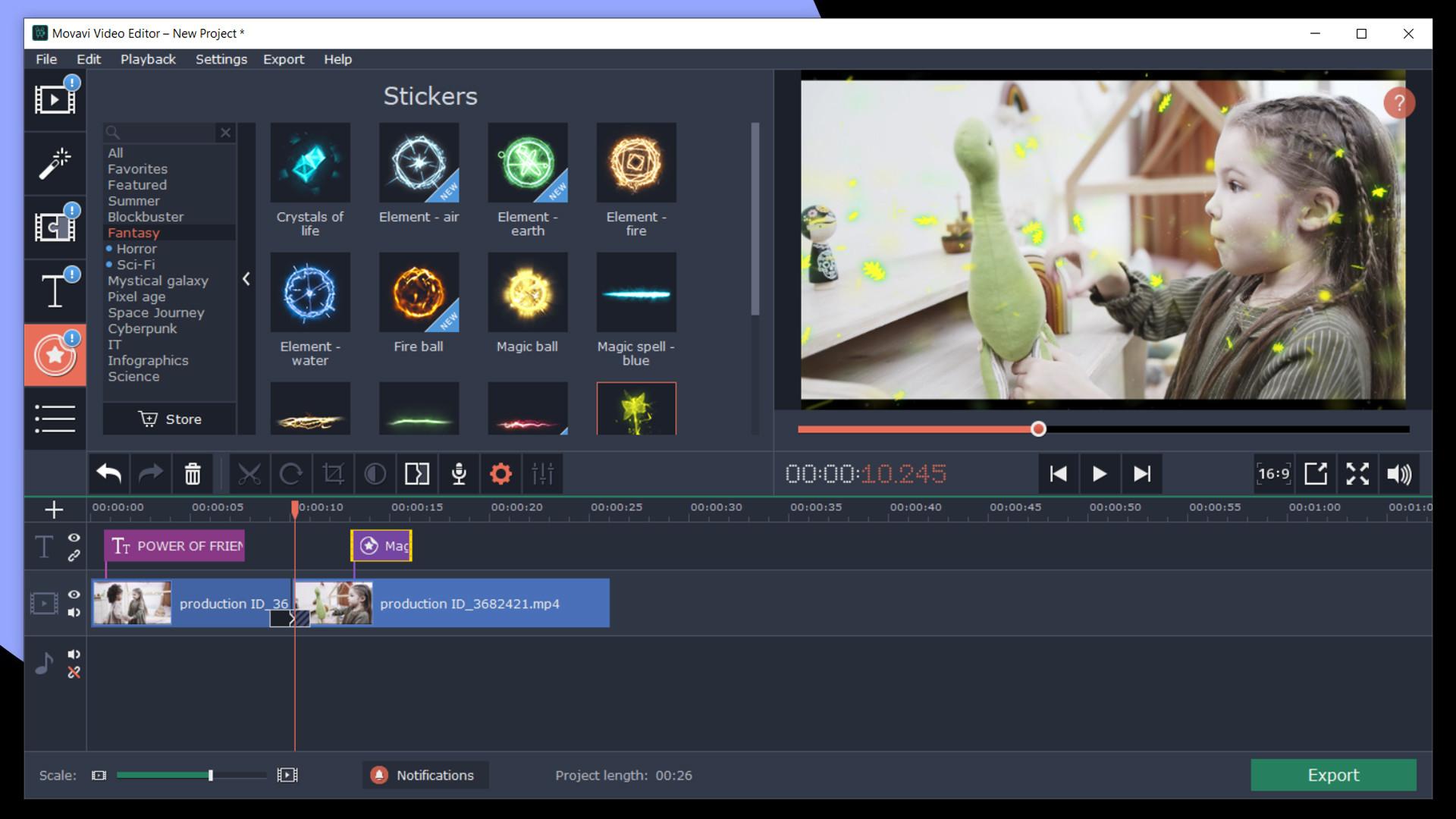 Movavi Video Editor بلس 2020 - Cinematic Set Effects DLC ستيم كود رقمي