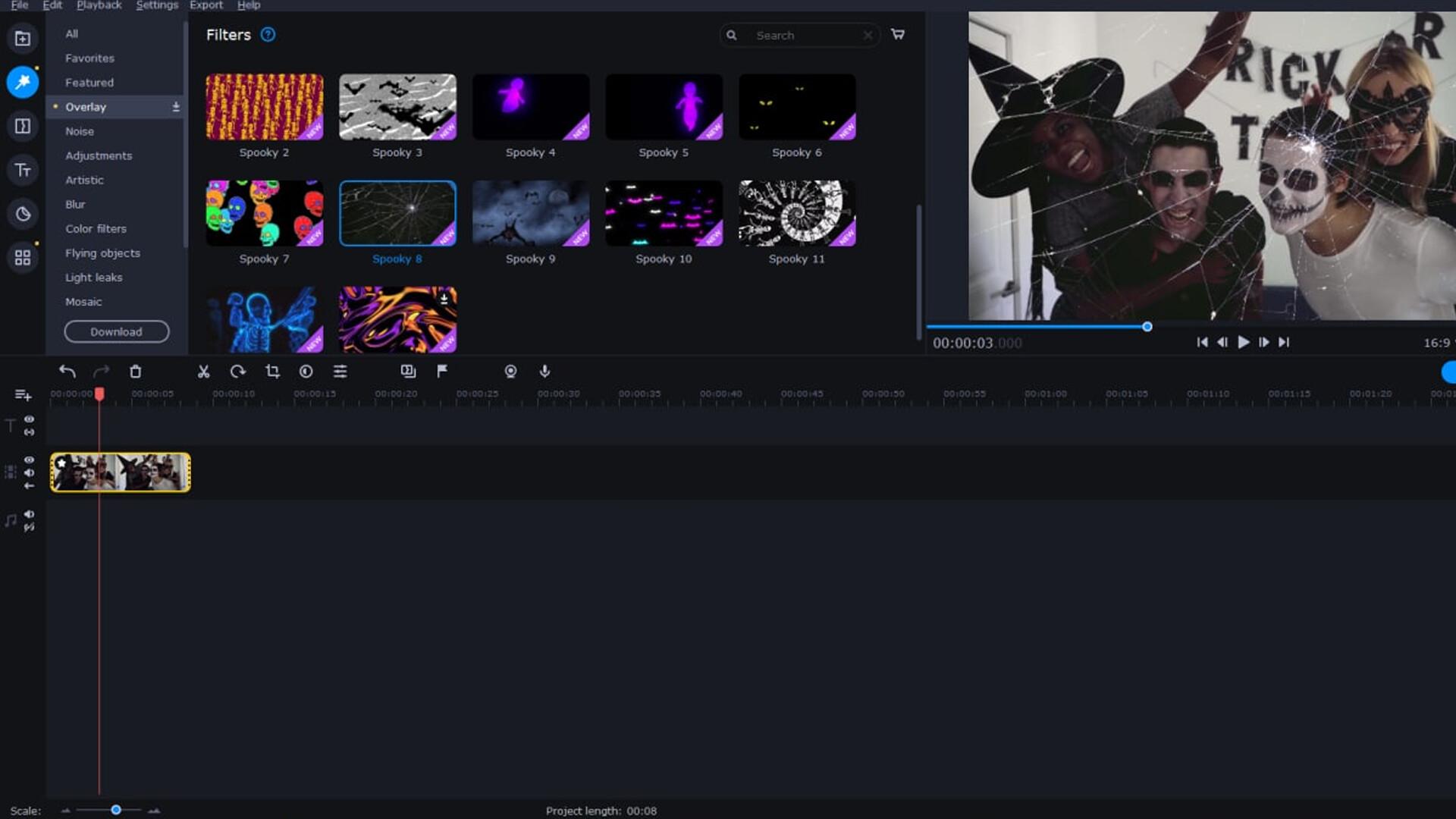 Movavi Video Editor بلس 2022 - Spooky Overlay Pack DLC ستيم كود رقمي