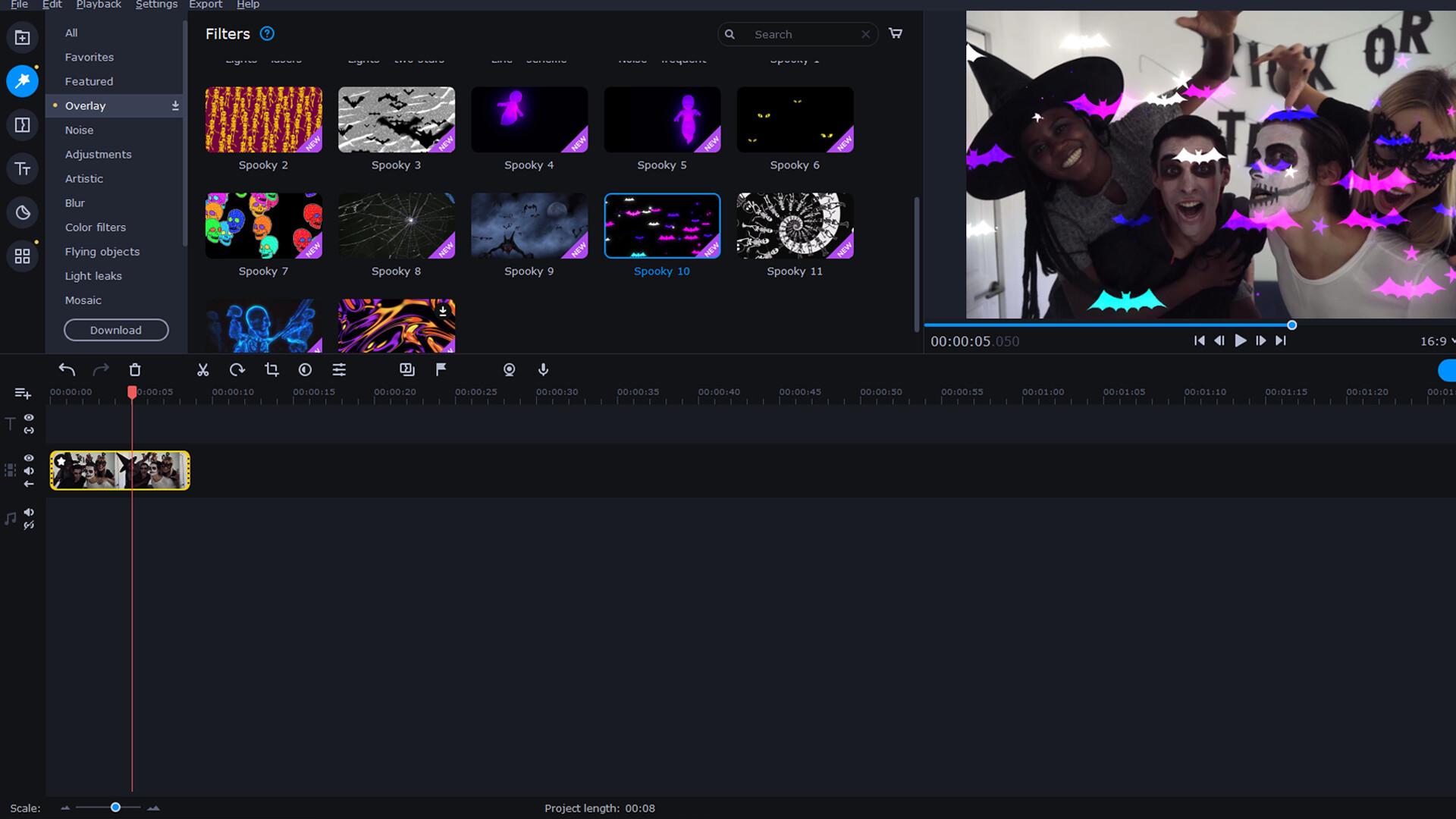 Movavi Video Editor بلس 2022 - Spooky Overlay Pack DLC ستيم كود رقمي