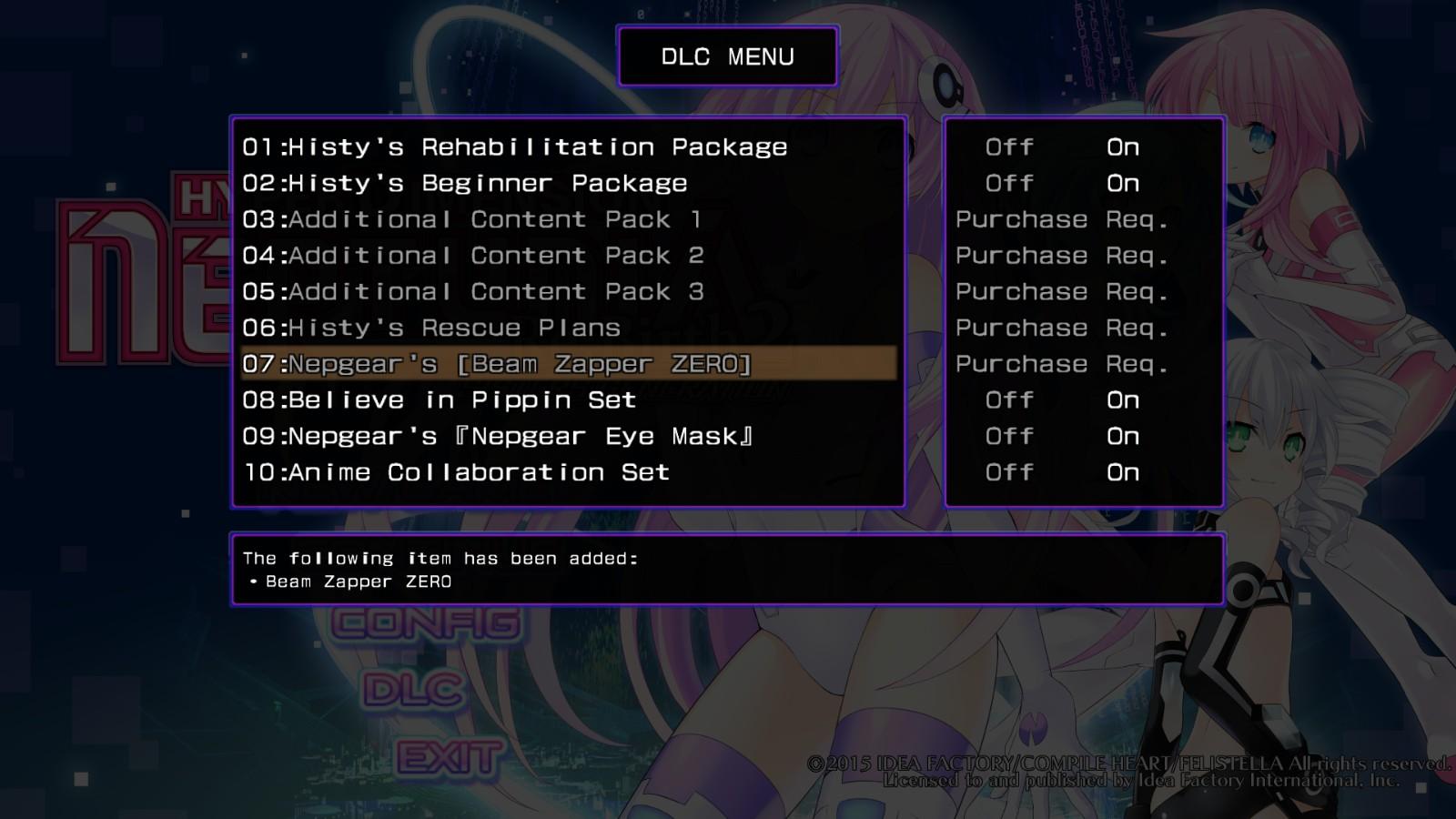 Hyperdimension Neptunia Re;Birth2 - Nepgear'S Beam Zapper ZERO DLC ستيم كود رقمي