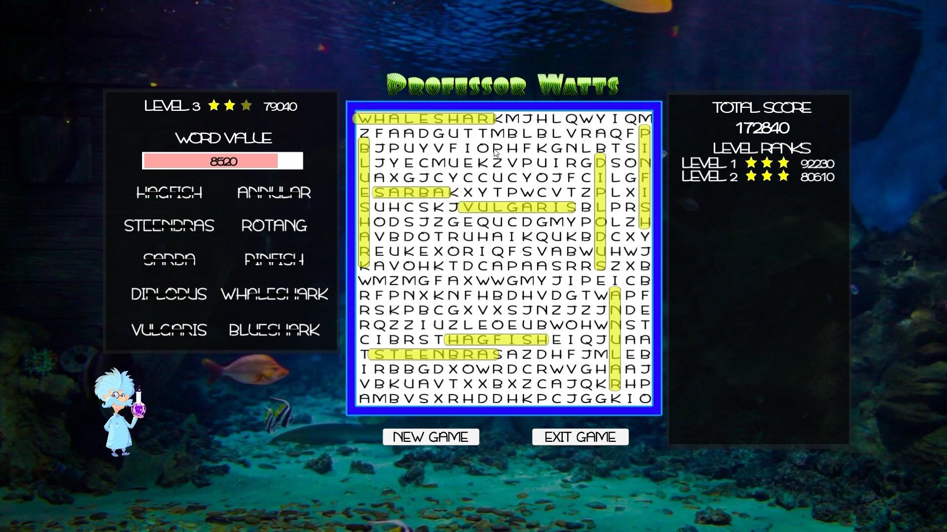 Professor Watts Word Search: Into The Ocean ستيم كود رقمي