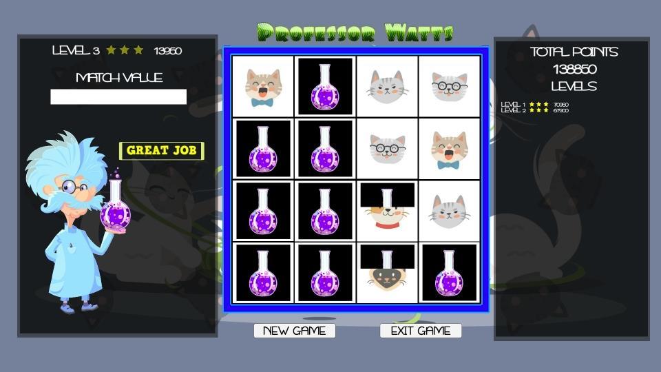Professor Watts Memory Match Cats ستيم كود رقمي