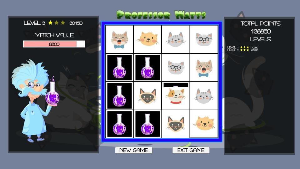 Professor Watts Memory Match Cats ستيم كود رقمي