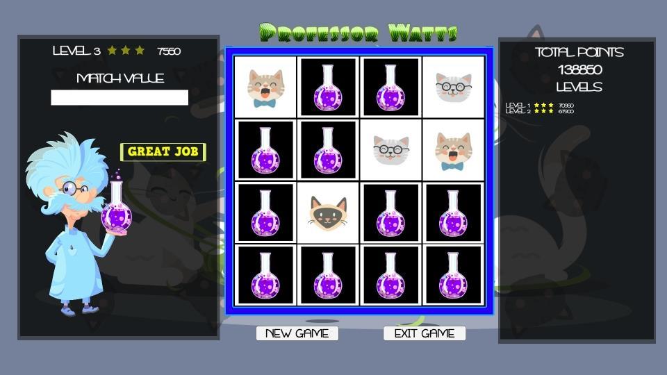 Professor Watts Memory Match Cats ستيم كود رقمي
